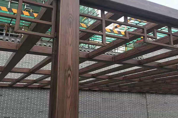芜湖车库入口不锈钢仿木纹漆施工